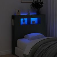 Hoofdeinde met LED 100x18,5x103,5 cm bewerkt hout zwart - thumbnail