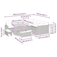 Tuinbankenset 12 pcs Beige poly rattan - thumbnail