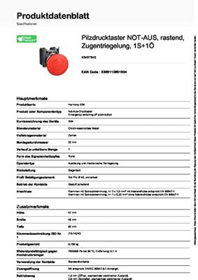 Schneider Electric XB4BT845 Paddestoelschakelaar Metalen frontring, Met NOT-AUS schakelaar, Rond, Terugstelbaar 120 V/AC 6 A 1x NC, 1x NO IP66, IP67, IP69,