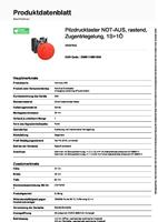 Schneider Electric XB4BT845 Paddestoelschakelaar Metalen frontring, Met NOT-AUS schakelaar, Rond, Terugstelbaar 120 V/AC 6 A 1x NC, 1x NO IP66, IP67, IP69, - thumbnail