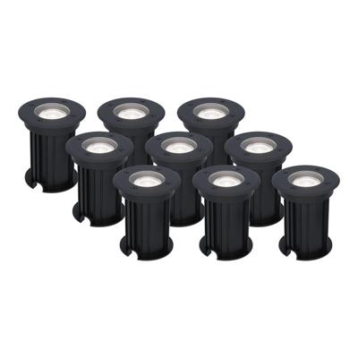 Set van 9 Maisy LED Grondspots Rond - Dimbaar - GU10 - 6500K daglicht wit - 4 Watt 345 Lumen - Rond - Ø12cm - Tuinspot - Oprit - Zwart - IP67 waterdicht Set van 9 Maisy LED Grondspots Rond - Dimbaar - GU10 - 6500K daglicht wit - 4 Watt 345 Lumen - Rond - Ø12cm - Tuinspot - Oprit - Zwart - IP67 waterdicht