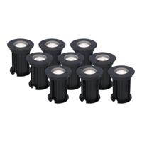 Set van 9 Maisy LED Grondspots Rond - Dimbaar - GU10 - 6500K daglicht wit - 4 Watt 345 Lumen - Rond - Ø12cm - Tuinspot - Oprit - Zwart - IP67 waterdicht - thumbnail