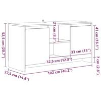 Tv-meubel 102x37,5x52,5 cm bewerkt hout oud houtkleurig - thumbnail