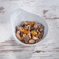 Ragout Chicken & Zalm met Karren, Courgette, Marigold & Zalmolie, 180 g - thumbnail