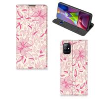 Samsung Galaxy M51 Smart Cover Pink Flowers - thumbnail