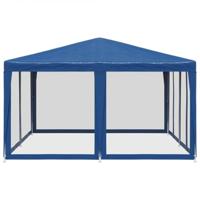 VidaXL Partytent met 8 mesh zijwanden 4x4 m hdpe blauw - thumbnail