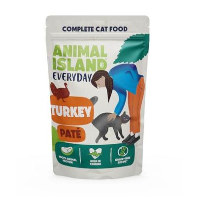 ANIMAL ISLAND Pate Turkey - nat kattenvoer - 12x100g