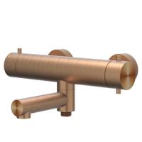 Badthermostaatkraan IVY Concord Opbouw Omstel Met Draaibare Baduitloop Met Omstel RVS316 Geborsteld Mat Koper PVD - thumbnail