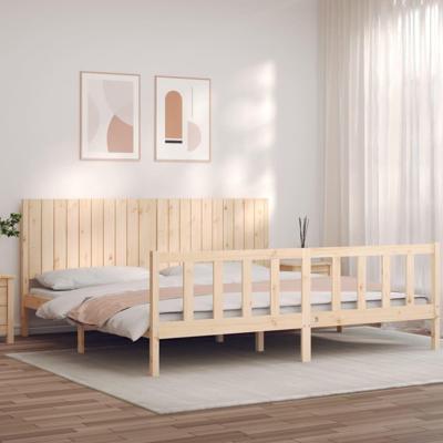 Bedframe zonder matras massief grenenhout 200x200 cm