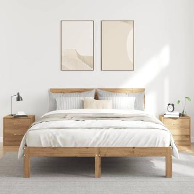 Nachtkastjes 2 st 40x30x40 cm bewerkt hout artisanaal eiken