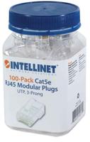 Intellinet Kabel Intellinet verpakking van 100 stuks Cat5e modulaire RJ45-stekkers UTP 3-voudige klem voor massieve draad 100 stekkers per pot 502399 - thumbnail