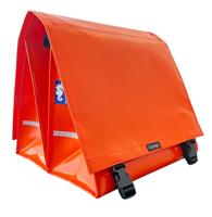 Clarijs fietstas dubbel xl pvc 46l met uitsparing oranje - thumbnail