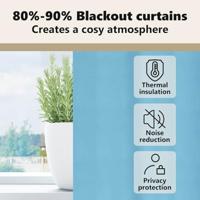 VidaXL Zwart-out gordijnen met ringen 2 pcs lichtblauw 245 x 140 cm - thumbnail