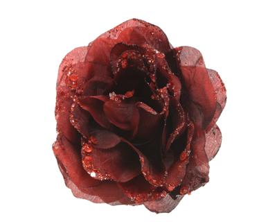 Roosclip d14h8.5cm donkerrood