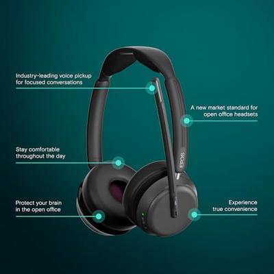 EPOS Impact 1061T On Ear headset Bluetooth Stereo Zwart Headset, Incl. oplaad- en dockingstation Computer