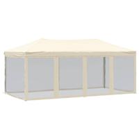 Partytent inklapbaar met zijwanden 3x6 m crmekleurig - thumbnail