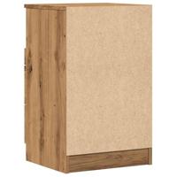 Nachtkastje 40x36x65 cm bewerkt hout artisanaal eikenkleurig - thumbnail