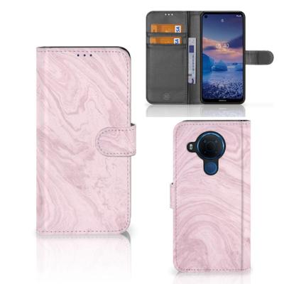 Nokia 5.4 | Bookcase | Marble Pink - Origineel Cadeau Vriendin Nokia 5.4 | Bookcase | Marble Pink - Origineel Cadeau Vriendin