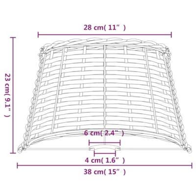 VidaXL Lampenkap ø38x23 cm wicker bruin