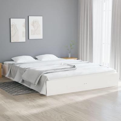 Bedframe massief hout wit 120x200 cm