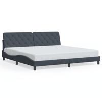 Bedframe met LED zonder matras fluweel donkergrijs 200x200 cm - thumbnail
