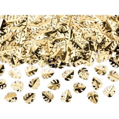 Glitter confetti jungle palmbladeren goudkleurig
