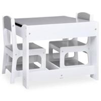 Kindertafel met 2 stoelen MDF wit - thumbnail