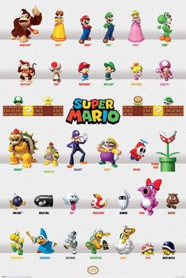 Poster Super Mario - Character Parade 61x91,5cm Poster Super Mario - Character Parade 61x91,5cm