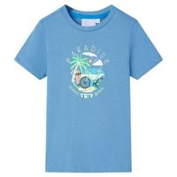 Kindershirt 116 middenblauw - thumbnail