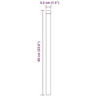 Hekpalen 12 pcs Grijs 60 cm Poedergecoat staal - thumbnail