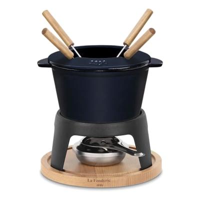 Geëmailleerde gietijzeren fonduepan - LA FONDERIE 1890 - MONT D'ARBOIS - 1,2 L - 4 personen - Blauw
