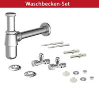 Kirchhoff Bassinflessenvangerset, 1 1/4" x 32 mm, met bevestiging en 2x haakse-kraan - 98800004 - thumbnail