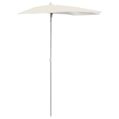 Parasol half met paal 180x90 cm zandkleurig Parasol half met paal 180x90 cm zandkleurig