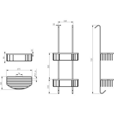 Xellanz Domo Doucherekje Hangend - Mat Zwart Design