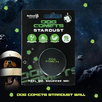 Dog Comets Ball Stardust - Hondenspeelgoed - Hondenbal - Ø6 cm - 1 stuk - Natuurlijk rubber - Groen/Zwart