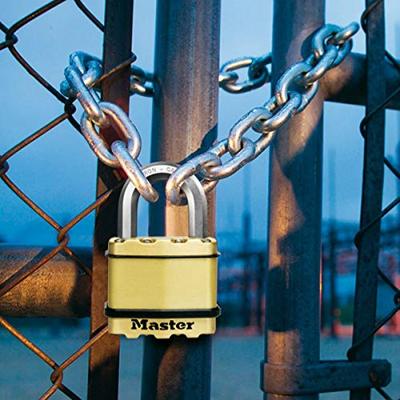 Masterlock 45mm laminated steel padlock - zinc outer treatment with brass finish - M1BEURD - thumbnail