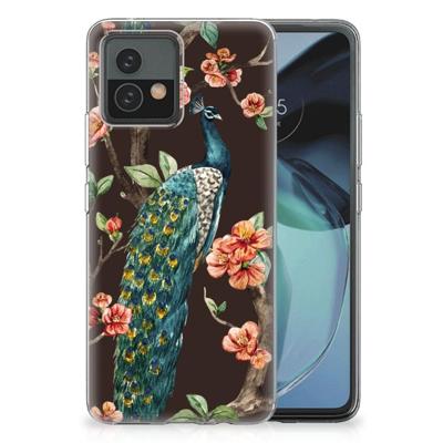 Motorola Moto G72 | TPU Hoesje | Pauw met Bloemen