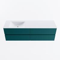 MONDIAZ VICA 160cm badmeubel onderkast Smag 4 lades. Wastafel CLOUD links zonder kraangat, kleur Talc. - thumbnail