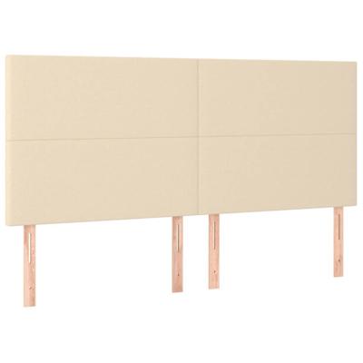 Hoofdborden 4 st 80x5x78/88 cm stof crèmekleurig