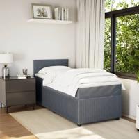 Boxspring met matras fluweel donkergrijs 90x200 cm - thumbnail