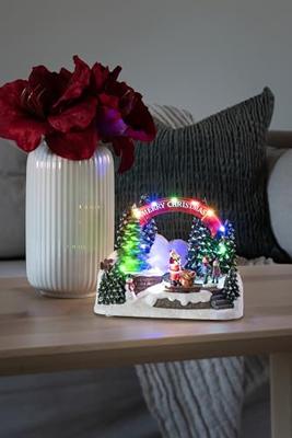 Konstsmide 4244-000 Kerstman met kind Meerkleurig LED Bont Schakelaar, Muziek