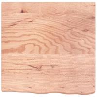 Wastafelblad 60x60x(2-6) cm behandeld massief hout lichtbruin - thumbnail