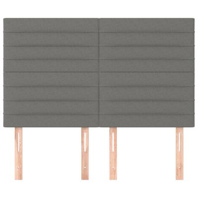 Hoofdborden 4 st 80x5x78/88 cm stof donkergrijs