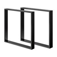 Stalen U tafelpoot zwart 80 bij 8 cm en hoogte 72 cm (2 x 8 cm) - 2 stuks - thumbnail