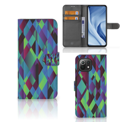 Xiaomi 11 Lite 5G NE | Mi 11 Lite | Book Case | Abstract Green Blue Xiaomi 11 Lite 5G NE | Mi 11 Lite | Book Case | Abstract Green Blue