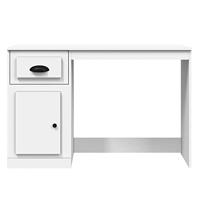 Bureau met lade 115x50x75 cm bewerkt hout wit - thumbnail