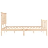 Bedframe met hoofdbord massief hout - thumbnail