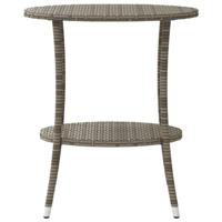 Tuinstoelen 2 st verstelbaar met tafel poly rattan grijs - thumbnail