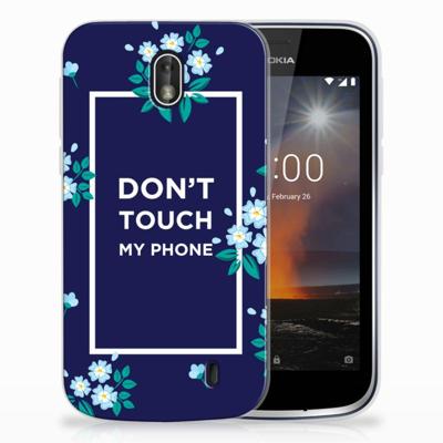 Nokia 1 Silicone-hoesje Flowers Blue DTMP Nokia 1 Silicone-hoesje Flowers Blue DTMP