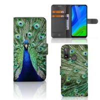 Huawei P Smart 2020 | Telefoonhoesje | Met pasjeshouder | Pauw - thumbnail